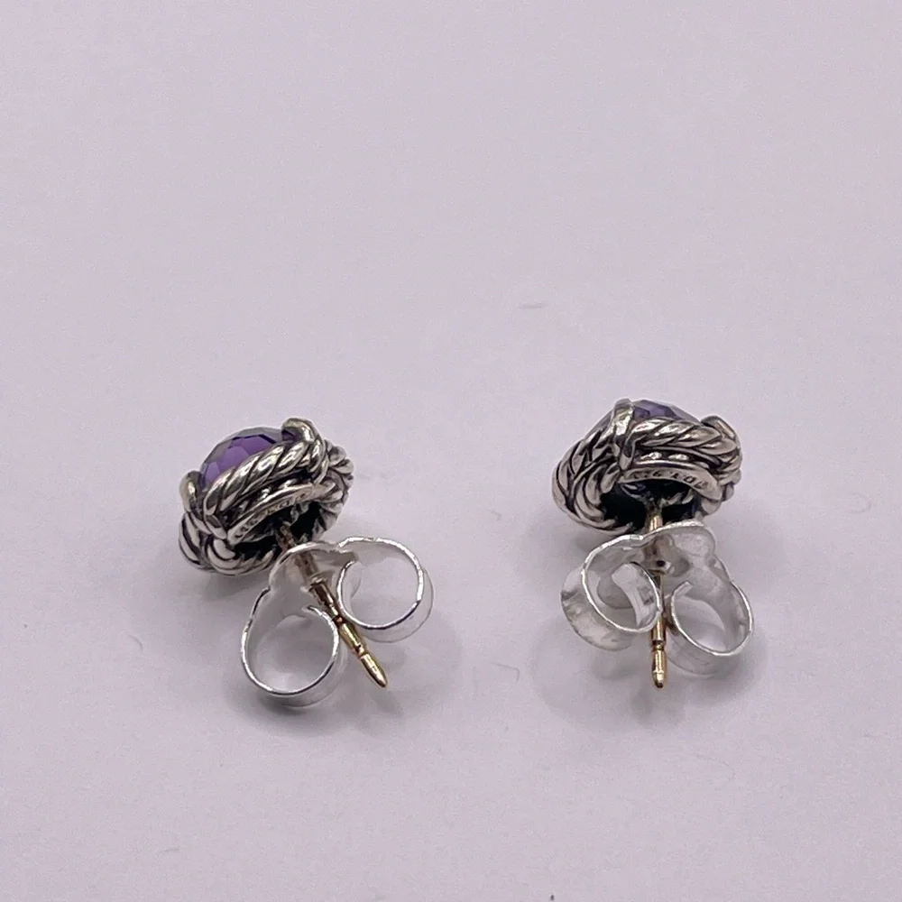 David Yurman Chatelaine Earrings with Black Orchid - Picture 5 of 12